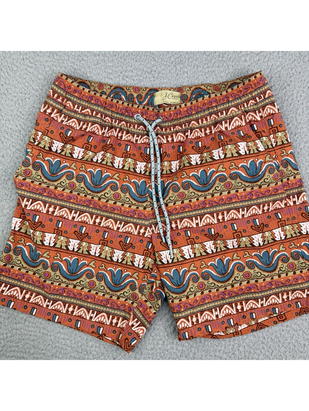 J.Crew Original Swimwear Aztec Print Mesh Lined Swim Trunks Men's Small (28x6)